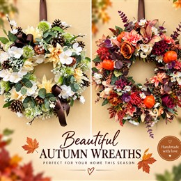 Soft Colours Artificial Autumn Wreath 
